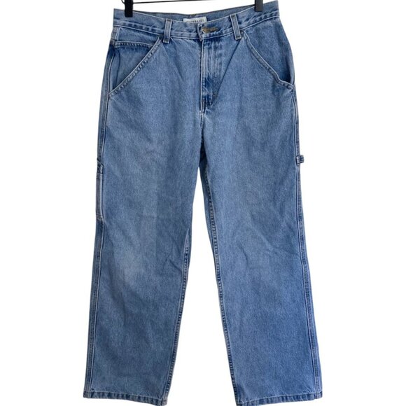 Y2K Carpenter Baggy Wide Leg Light Wash Jeans Womens 16 Vintage - Picture 3 of 5